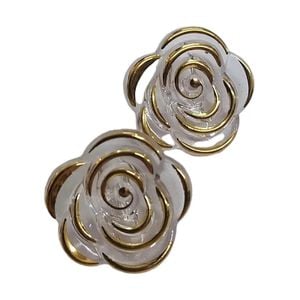Flor Com Furo Passante Transparente com Doutrado - 30mm  02 Peças