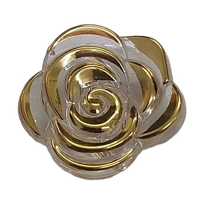 Flor Com Furo Passante Transparente com Doutrado - 25mm  01 Peça