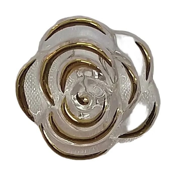 Flor Com Furo Passante Transparente com Doutrado - 20mm  01 Peça