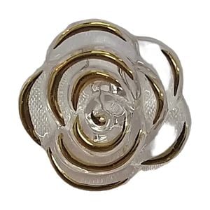Flor Com Furo Passante Transparente com Doutrado - 20mm  01 Peça