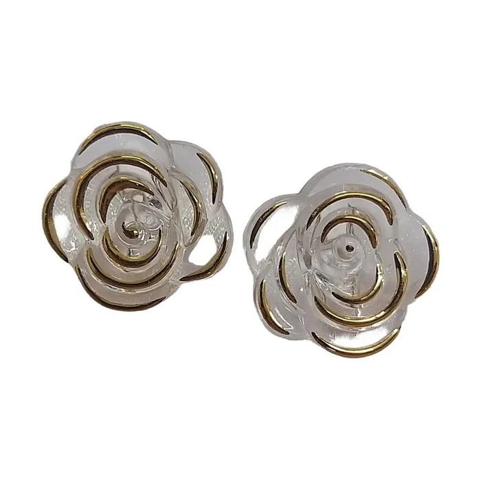 Flor Com Furo Passante Transparente com Doutrado - 20mm  02 Peças