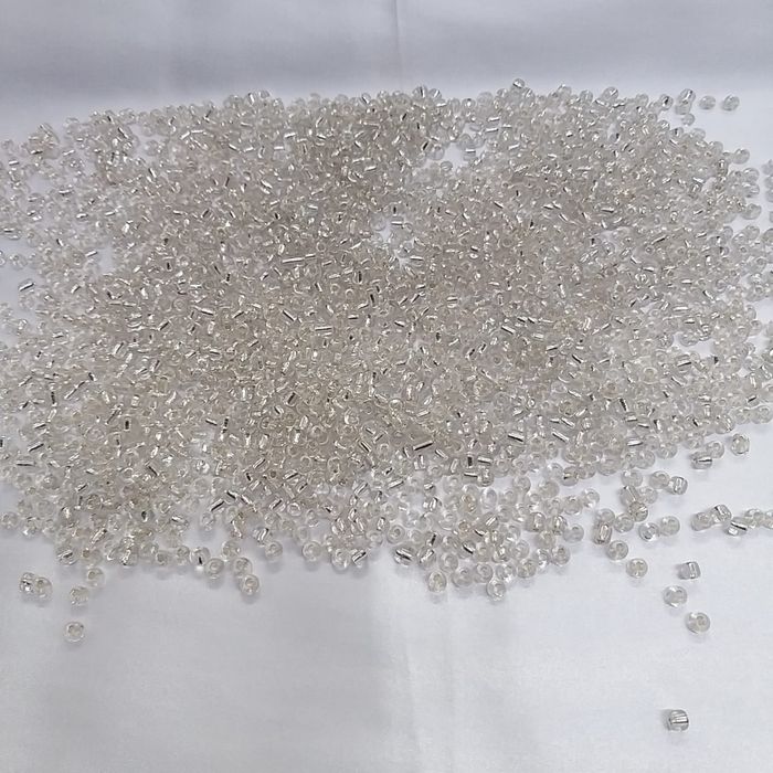 Miçanga Chinesa Fancy 6/0 T Prata 450 Gramas