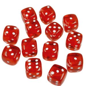 Entremeio Dado com Furo Passante Transparente Vermelho - 8mm 12,5g Aprox. 28 Peças