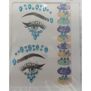 Cartela de Strass Tatuagem para Rosto/Maquiagem - 01 Peça