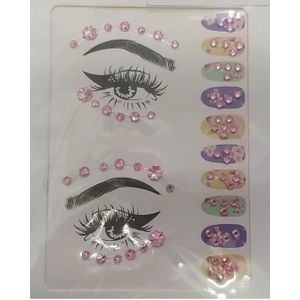 Cartela de Strass Tatuagem para Rosto/Maquiagem - 01 Peça