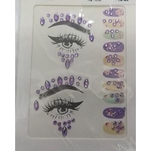 Cartela de Strass Tatuagem para Rosto/Maquiagem - 01 Peça