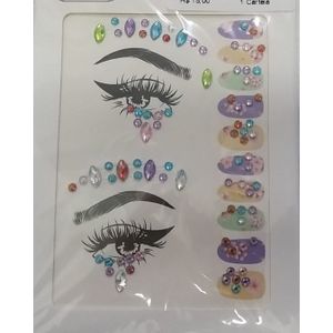 Cartela de Strass Tatuagem para Rosto/Maquiagem - 01 Peça