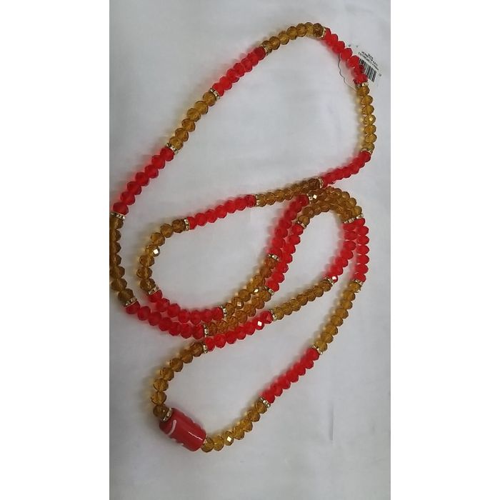 Guia Vermelho e Topazio com Entremeio Firma 60cm - 01 Peça