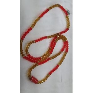 Guia Vermelho e Topazio com Entremeio Firma 60cm - 01 Peça