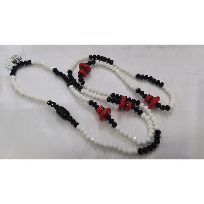 Guia Branco e Preto com Entremeio Chapeu 60cm - 01 Peça
