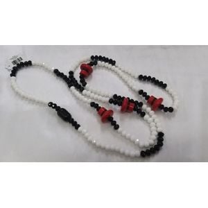 Guia Branco e Preto com Entremeio Chapeu 60cm - 01 Peça