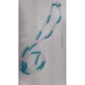 Guia Aquamarine e Cristal  60cm - 01 Peça