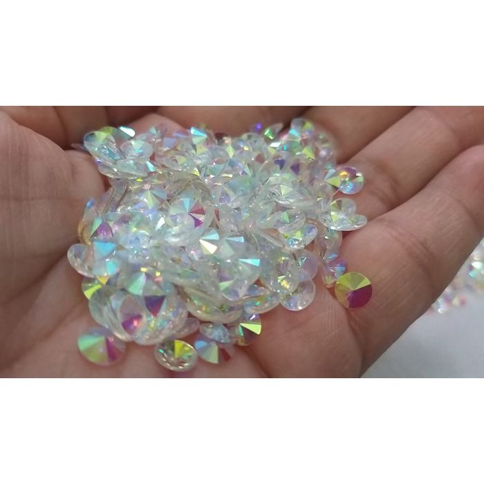 CHATON REDONDO S/C 6MM AB TRANS RESINA 660PECAS