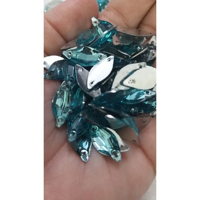 FOLHA ELEGANCE 2F 9X20MM T AQUAMARINE 100 PEÇAS