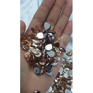 CHATON GOTA S/C 10X14 T CHAMPANHE ACRILICO 100PECAS
