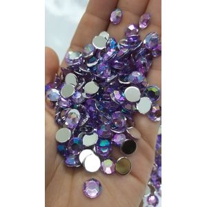 CHATON REDONDO S/C 8MM T LILAS AB ACRILICO 100PECAS