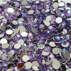 CHATON REDONDO S/C 8MM T LILAS AB ACRILICO 100PECAS