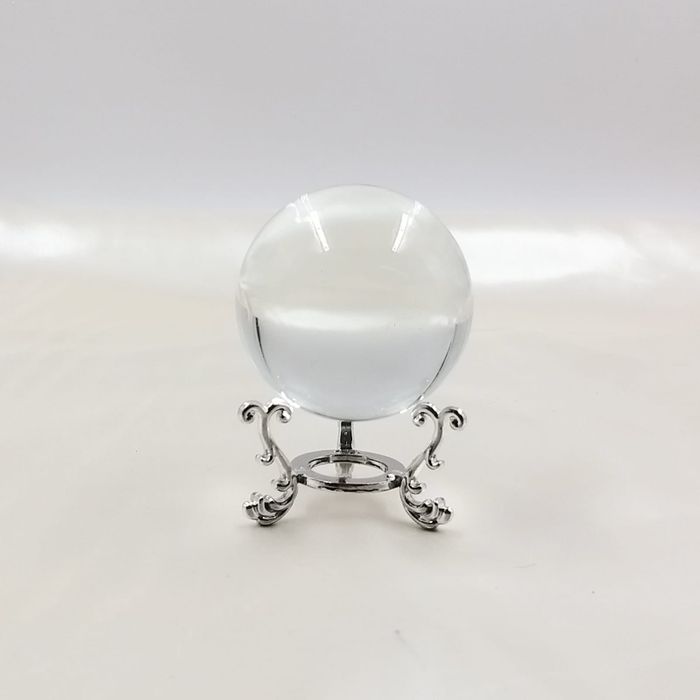 ESFERA DE VIDRO 5,5CM COM SUPORTE NIQUEL