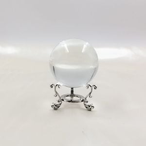 ESFERA DE VIDRO 5,5CM COM SUPORTE NIQUEL