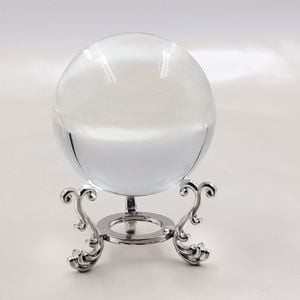 ESFERA DE VIDRO 5,5CM COM SUPORTE NIQUEL