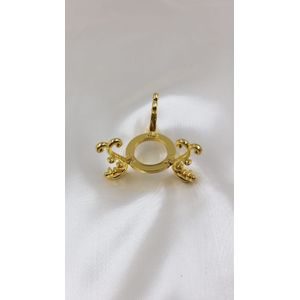 ESFERA DE VIDRO 5,5CM COM SUPORTE DOURADO