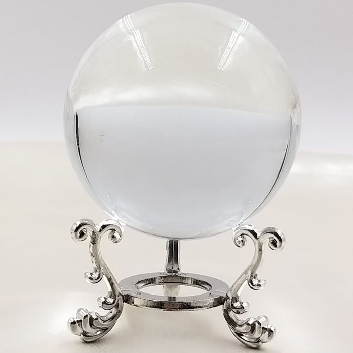 ESFERA DE VIDRO 8CM COM SPORTE NIQUEL