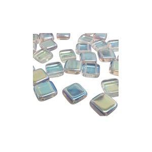 Quadrado 2 Furos Aurora Boreal - 8x8mm 60 Peças