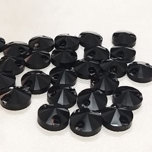 Chaton Chinês Rivoli 2 Furos Preto - 8mm 25 Peças