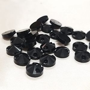 Chaton Chinês Rivoli 2 Furos Preto - 8mm 25 Peças