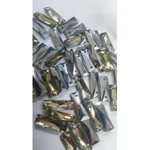 Chaton Chinês Palito 2 Furos Âmbar - 5x15mm 48 Peças
