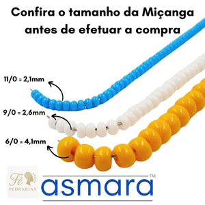 Miçanga Asmara Transparente Cristal Vermelho 97070 - 6/0(4,1mm) 25g Aprox. 300 Peças