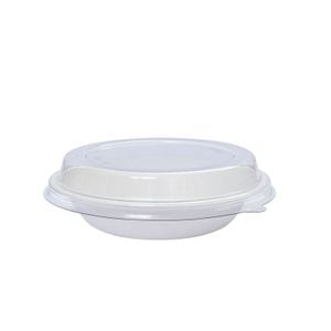 Bowl Biodegradável Em Bagaço De Cana Com Tampa Rpet, 380ml - 125 Un