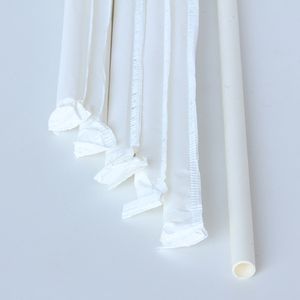 Canudo Em Papel Branco, Biodegradável, Embalado Em Sachê De Papel, 8mm, 20cm - 100 Unidades