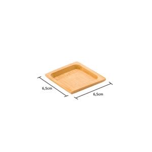 Mini Prato Em Bambu Para Aperitivo, Quadrado, 6x6cm - 100 Un
