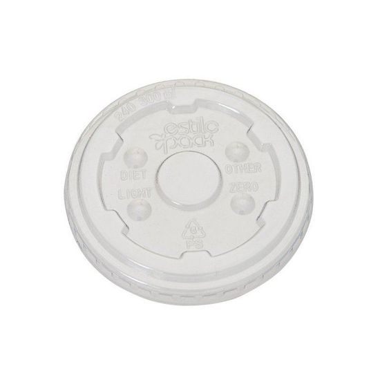Tampa Em Pet Cristal, Reciclável, Para Copos De 240 E 300ml - 100 Unidades