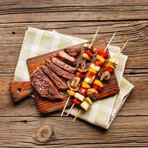 Espeto Para Churrasco Em Madeira, 25cm X 3,5mm - 100 Unidades
