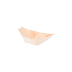 Barquinha Finger Food Descartável E Biodegradável Em Madeira, 7,5x5cm - 50 Un