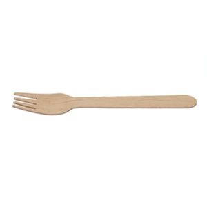 Garfo Descartável E Biodegradável De Madeira, 16cm - 100 Unidades
