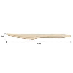 Faca Descartável De Madeira Encerada, 17cm - 100 Unidades
