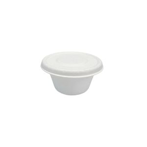 Pote Com Tampa Descartável E Biodegradável Em Bagaço De Cana, 50ml - 100 Unidades