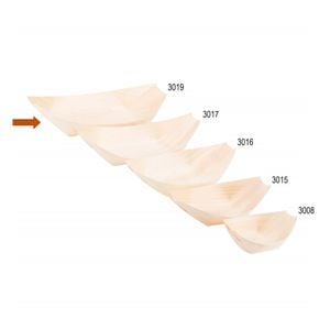 Barquinha Finger Food Descartável E Biodegradável Em Madeira 19x10,5cm - 50 Un