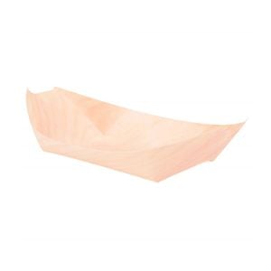 Barquinha Finger Food Descartável E Biodegradável Em Madeira 19x10,5cm - 50 Un