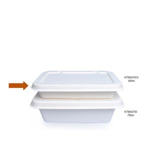 Embalagem Descartável Biodegradável 18x12cm, Em Bagaço De Cana, 400ml - 50 Un