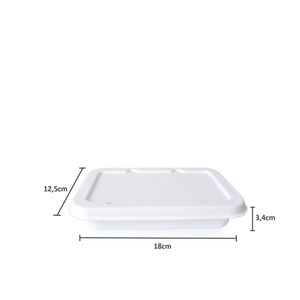 Embalagem Descartável Biodegradável 18x12cm, Em Bagaço De Cana, 400ml - 50 Un