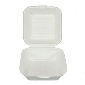 Embalagem Biodegradável Articulada Em Bagaço De Cana, 16x16cm - 125 Un