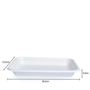 Mini Bandeja Descartável Biodegradável Em Bagaço De Cana, 18,5x13,5x2,3cm, 350ml - 125 Unidades
