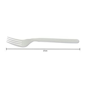 Garfo Descartável, Biodegradável E Compostável Em Cpla Branco, 17cm - 50 Unidades
