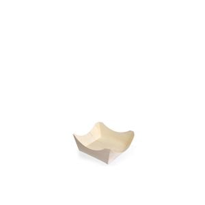 Mini Base Descartável E Biodegradável Quadrada Em Madeira 6x6x1,5cm - 100 Unidades

