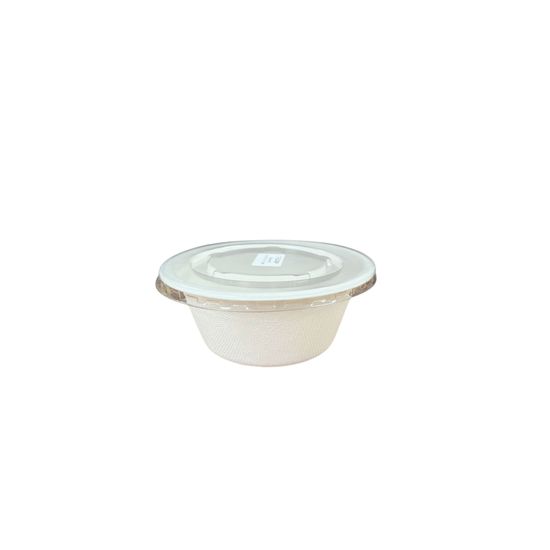 Bowl Descartável E Biodegradável Em Bagaço De Cana Com Tampa Pet, 210ml - 125 Un