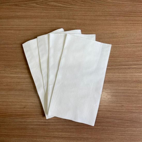 Guardanapo Descartável Folha Dupla Biodegradável De Papel Branco, Dobra 1/6, 11x20cm - 100 Unidades
